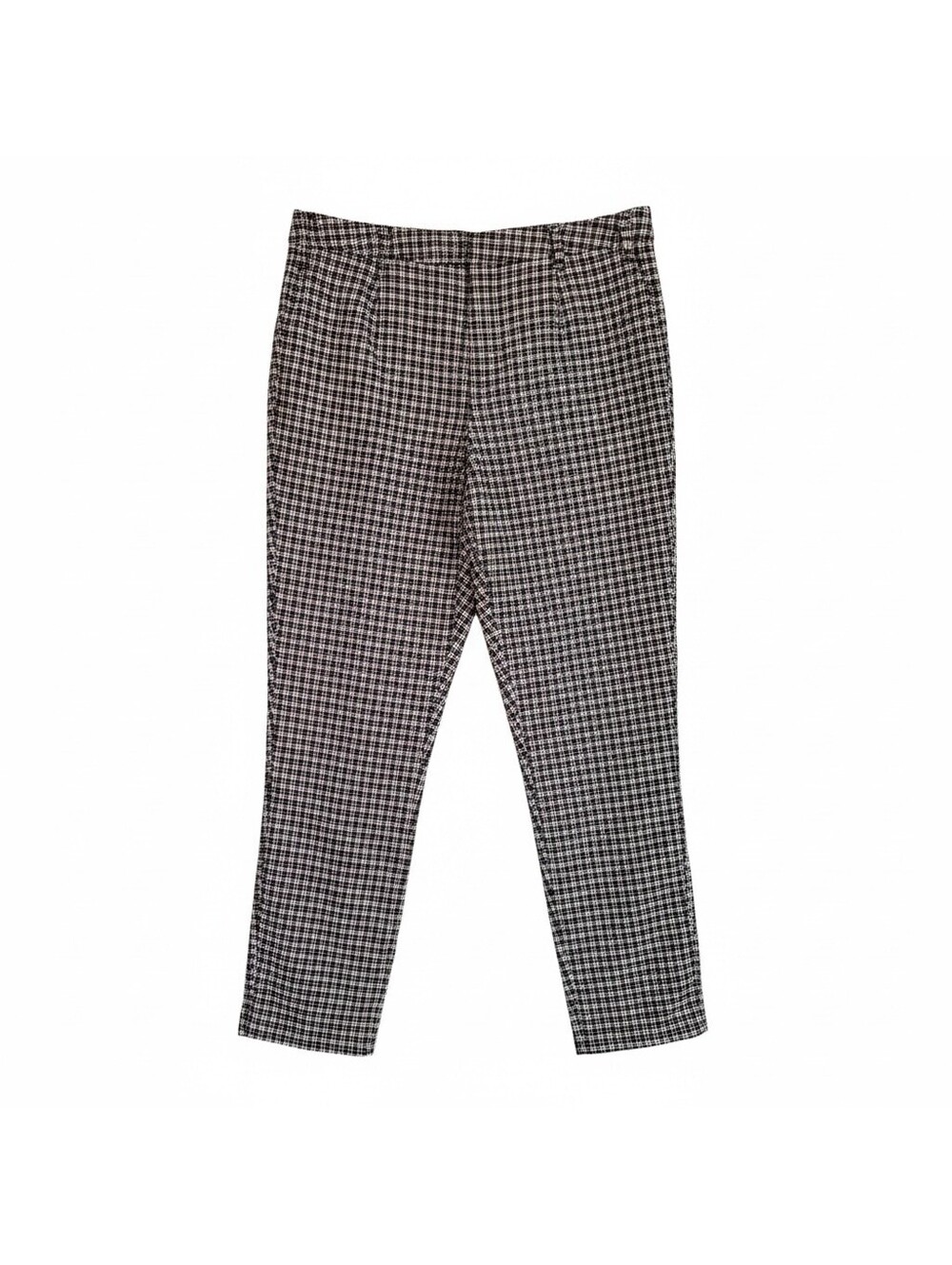 Tommy Hilfiger Plaid Trousers 10 | High Rise Burgundy Black Check Ankle Pants